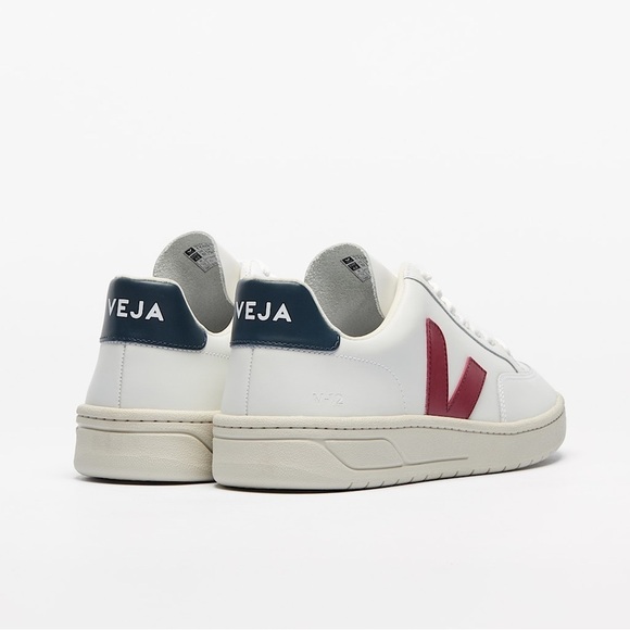 VEJA V-12 Leather White Marsala Nautico Sneaker - Picture 5 of 14